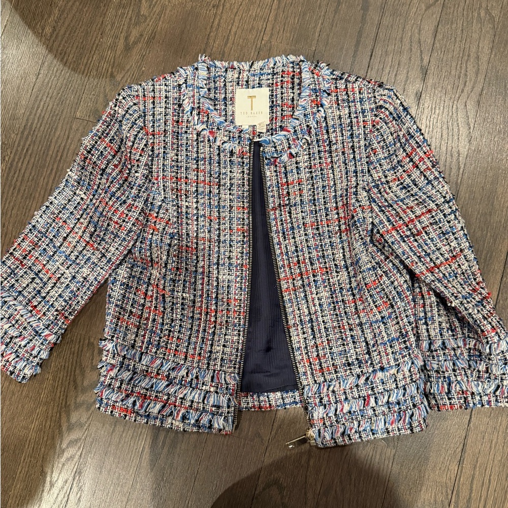 Ted Baker Tweed Jacket - Blue, Red, White